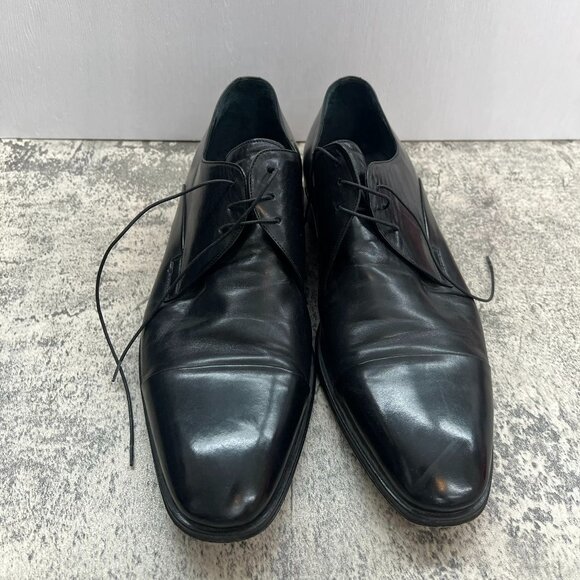Melluso Classic Black Leather Almond Toe Mens Formal Elegant Shoe Size 11 main image 5